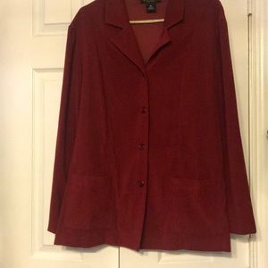 Briggs Burgundy Button Blouse Shirt Size XL